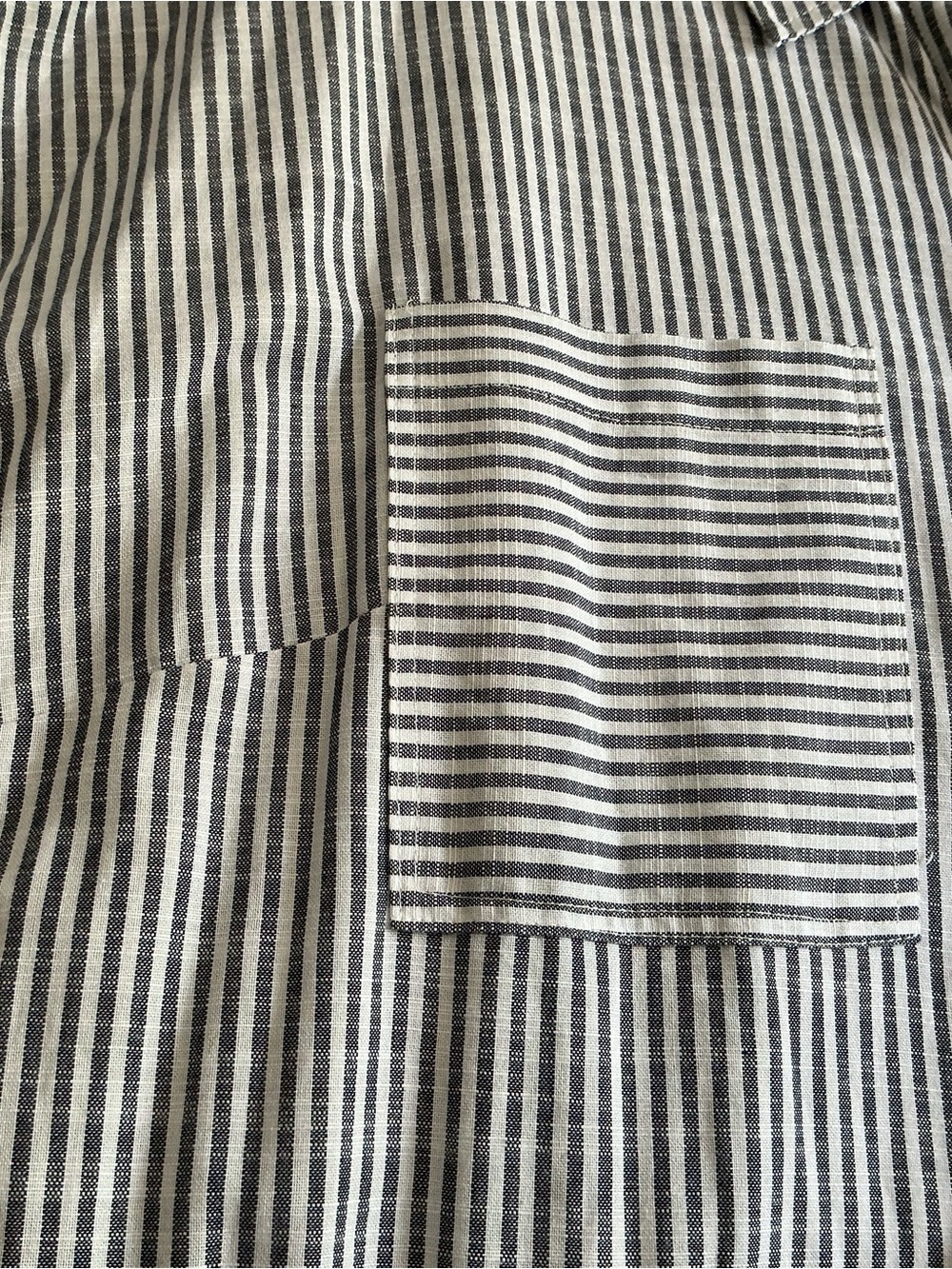 Ophelia Roe Striped Shirt Dress XL 100% Cotton Black White Midi Belted Pockets - Picture 7 of 11